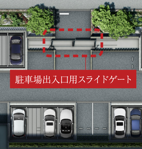 スライドゲート付き駐車場